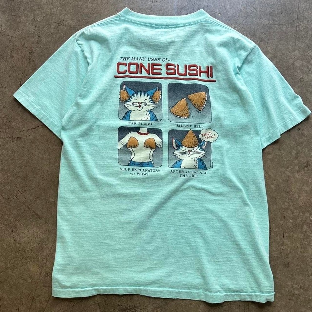 Vintage 90's Hawaiian Kine Different Uses Of Cone Sushi Shirt Size Large